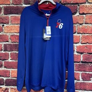 Mens 76ers Quarter Zip Pullover Drifit Size XL NWT Antigua